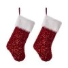 Outlet 🔥 Glitzhome® 21" Red Sequin 🎅 Christmas Stocking, 2ct. ⌛ -Glitzhome Sales D252910S 1