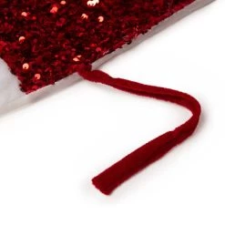 Discount ❤️ Glitzhome® Red Sequin 🎁 Christmas Stocking & Tree 👗 Skirt Set 🛒 -Glitzhome Sales D252912S 8