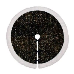 Promo 🔔 Glitzhome® 48" Navy Blue Sequin 🎄 Christmas Tree 👗 Skirt 👏