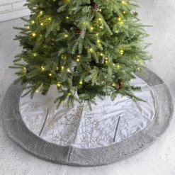 Brand new 👍 Glitzhome® 48" White Fleece 🎄 Christmas Tree 👗 Skirt 🔔 -Glitzhome Sales D252924S 2