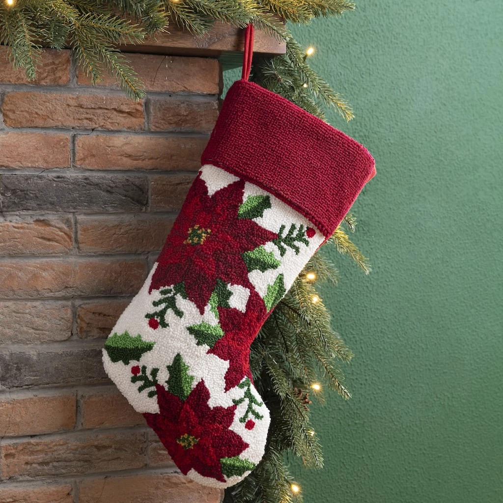 Best reviews of π Glitzhome® 21" Poinsettia Hooked Stocking π€© 4 Best reviews of π Glitzhome® 21" Poinsettia Hooked Stocking π€© - Image 2