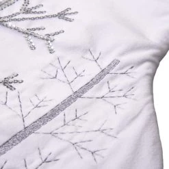 Brand new 🔥 Glitzhome® 21" White Fleece with 🎅 Christmas Tree & Snowflake Stocking 🌟 -Glitzhome Sales D252959S 6