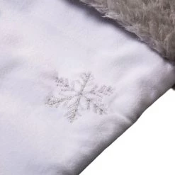 Brand new 🔥 Glitzhome® 21" White Fleece with 🎅 Christmas Tree & Snowflake Stocking 🌟 -Glitzhome Sales D252959S 7