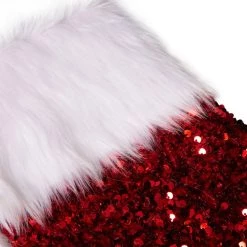 Top 10 😉 Glitzhome® 21" Red Sequin 🎅 Christmas Stocking 😉 -Glitzhome Sales D252961S 3