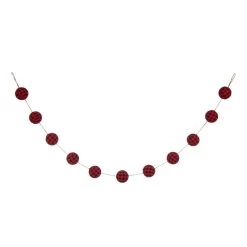 Top 10 😍 Glitzhome® 6.5ft. Red & Black Plaid Fabric Ball Garland 🔥