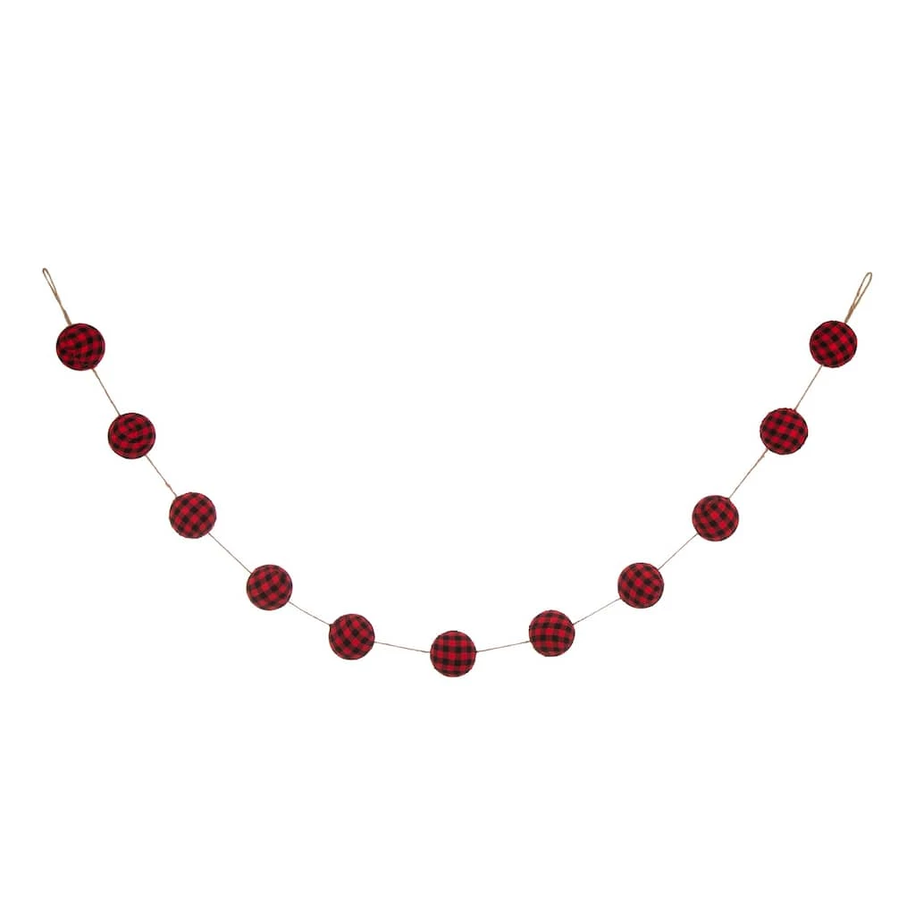 Top 10 😍 Glitzhome® 6.5ft. Red & Black Plaid Fabric Ball Garland 🔥 3 Top 10 😍 Glitzhome® 6.5ft. Red & Black Plaid Fabric Ball Garland 🔥