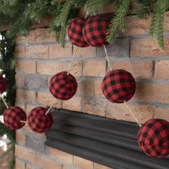 Top 10 😍 Glitzhome® 6.5ft. Red & Black Plaid Fabric Ball Garland 🔥 11 Top 10 😍 Glitzhome® 6.5ft. Red & Black Plaid Fabric Ball Garland 🔥 -Glitzhome Sales D253592S 3
