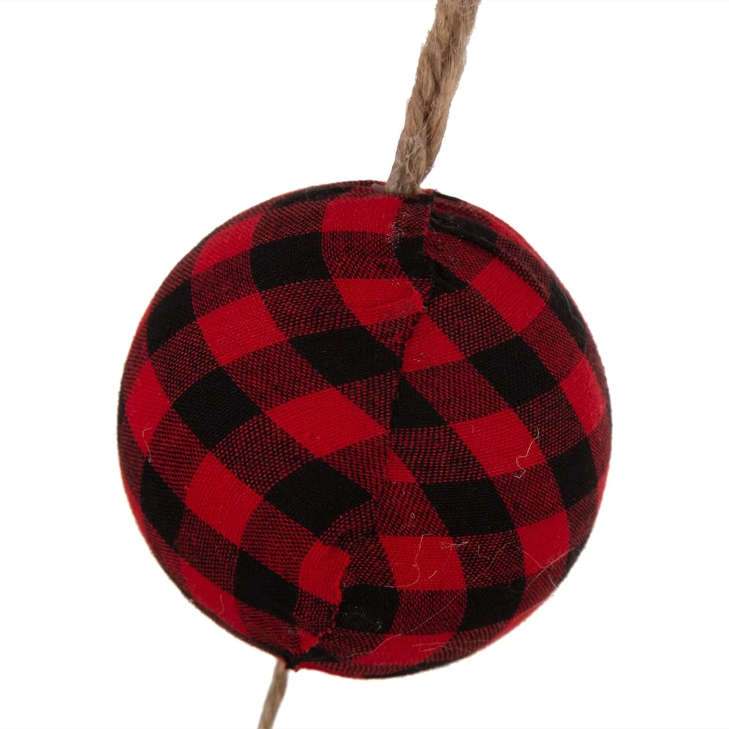 Top 10 😍 Glitzhome® 6.5ft. Red & Black Plaid Fabric Ball Garland 🔥 9 Top 10 😍 Glitzhome® 6.5ft. Red & Black Plaid Fabric Ball Garland 🔥 - Image 7