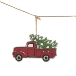 Best deal 🔔 Glitzhome® 6ft. Metal Red Truck with Tree Garland 🎉 -Glitzhome Sales D253597S 3