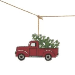 Best deal 🔔 Glitzhome® 6ft. Metal Red Truck with Tree Garland 🎉 -Glitzhome Sales D253597S 7