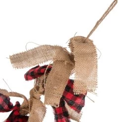 Best deal ⭐ Glitzhome® 6ft. Red & Black Plaid Fabric Linen Garland ❤️ -Glitzhome Sales D253603S 3