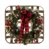 Discount ⭐ Glitzhome® 24" Tobacco Basket with Pre-Lit LED Pinecone & Berry Wreath 👍 -Glitzhome Sales D253604S 1