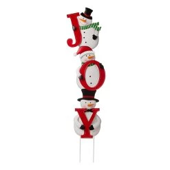 Wholesale 🥰 Glitzhome® 48" JOY Snowman Yard Stake, Horizontal or Vertical 🎁