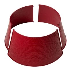 Outlet 👍 Glitzhome® 26" Red 🔨 Hammered Metal Tree Collar 🎁 -Glitzhome Sales D254129S 4