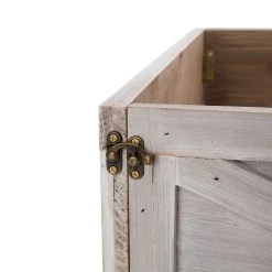 Budget 🌟 Glitzhome® 22" Washed White Wooden Tree Collar 👏 -Glitzhome Sales D254131S 3