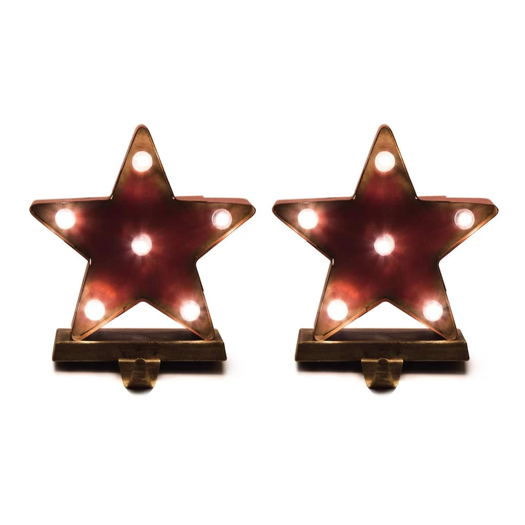 Best deal π Glitzhome® 7.5" Marquee LED Star Stocking Holder, 2ct. 𧨠3 Best deal π Glitzhome® 7.5" Marquee LED Star Stocking Holder, 2ct. π§¨