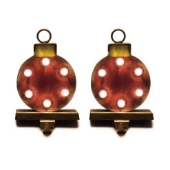 Deals 🔥 Glitzhome® 7.5" Marquee Ornament Stocking Holder with LED Lighting, 2ct. 😀