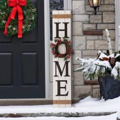 Brand new 😍 Glitzhome® 42" Wooden Home Porch Sign with Changeable Wreaths 🎁 -Glitzhome Sales D254159S 14