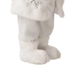 Best Sale 🥰 Glitzhome® 18" White Faux Fur ❄ Christmas Santa Figurine 👏 -Glitzhome Sales D254168S 8