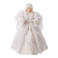 Best Pirce π€© Glitzhome® 12" White Faux Fur π Christmas Angel Tree Topper π€© 12 Best Pirce π€© Glitzhome® 12" White Faux Fur π Christmas Angel Tree Topper π€© -Glitzhome Sales D254170S 3