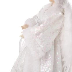 Cheap ❤️ Glitzhome® 16" White Faux Fur 🔔 Christmas Angel Tree Topper 💯 -Glitzhome Sales D254172S 6