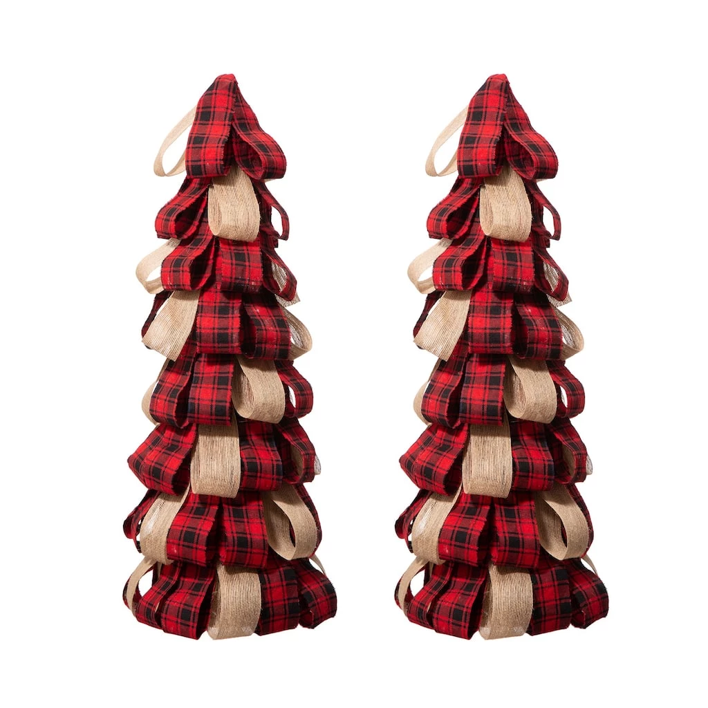 Wholesale π Glitzhome® 22" Burlap Plaid Table Tree Accent, 2ct. β¨ 3 Wholesale π Glitzhome® 22" Burlap Plaid Table Tree Accent, 2ct. β¨