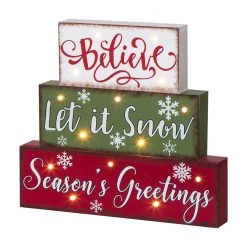 Wholesale 🎉 Glitzhome® 12" LED Wooden Block Holiday Word Sign 🎉