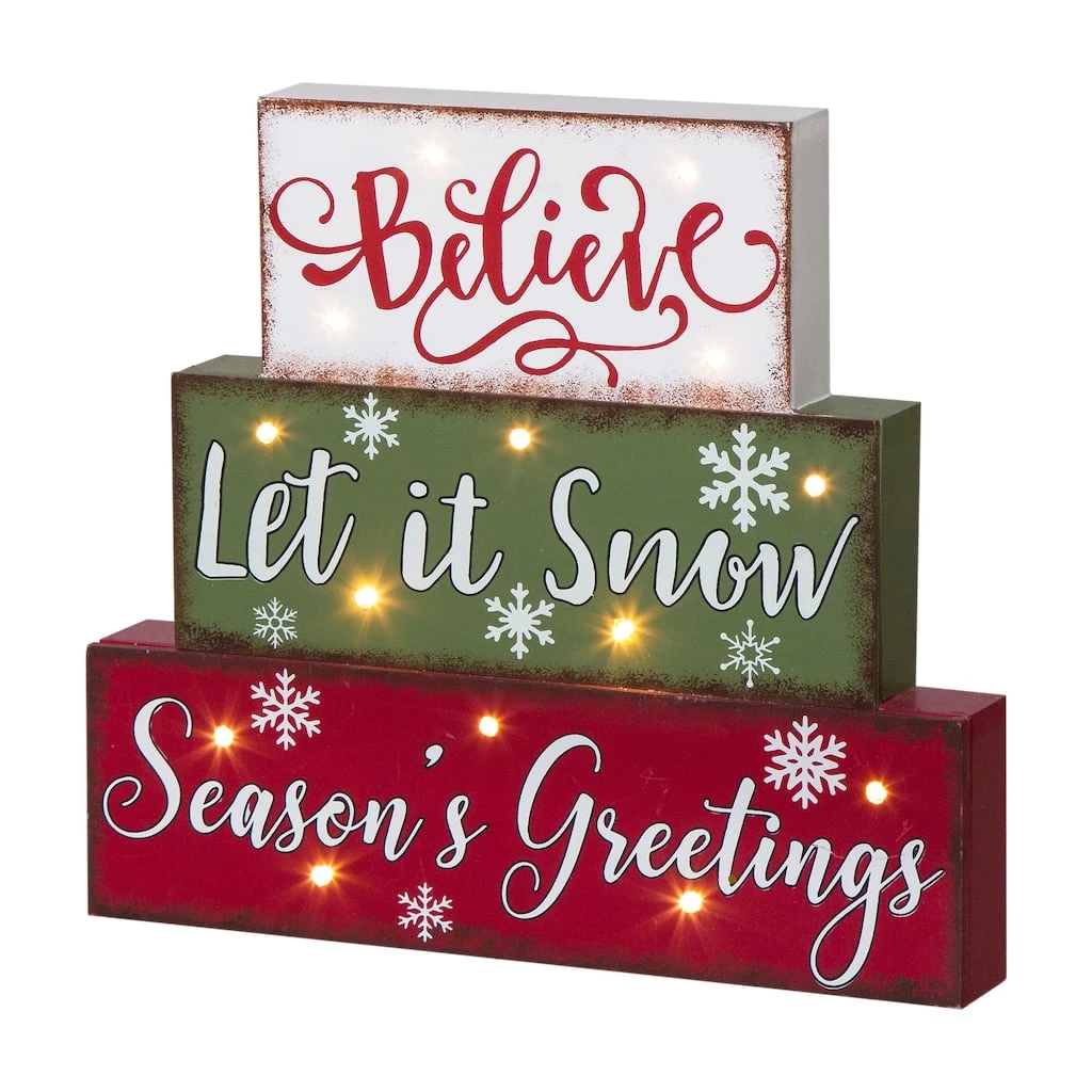 Wholesale π Glitzhome® 12" LED Wooden Block Holiday Word Sign π 3 Wholesale π Glitzhome® 12" LED Wooden Block Holiday Word Sign π