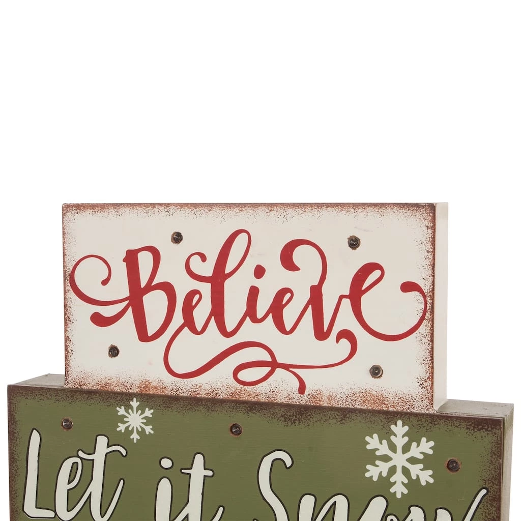 Wholesale π Glitzhome® 12" LED Wooden Block Holiday Word Sign π 9 Wholesale π Glitzhome® 12" LED Wooden Block Holiday Word Sign π - Image 7