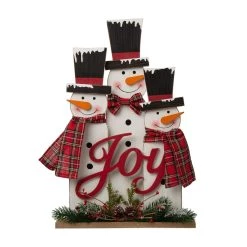 Hot Sale 👍 Glitzhome® 18" Wooden Snowman Family Décor Accent 😉