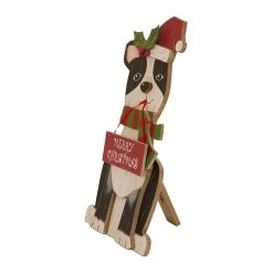 Brand new 🤩 Glitzhome® 16" Wooden 🐕 Dog 🎅 Christmas Décor Accent 👍 -Glitzhome Sales D254183S 3