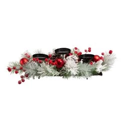 Deals ✔️ Glitzhome® 24" Glittered Berry & Ornament Candle Holder 🥰 -Glitzhome Sales D254184S 4