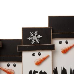 Outlet 🔥 Glitzhome® 12" Wooden Snowman Family Tabletop Accent 🌟 -Glitzhome Sales D254189S 4
