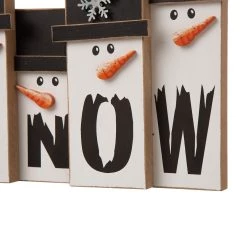 Outlet 🔥 Glitzhome® 12" Wooden Snowman Family Tabletop Accent 🌟 -Glitzhome Sales D254189S 5