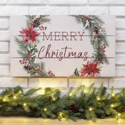 Budget 👏 Glitzhome® Wooden Merry 🔔 Christmas Wall Décor Accent ⭐ -Glitzhome Sales D254192S 2