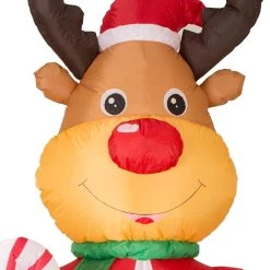 Cheap 🔥 Glitzhome® 8ft. LED Inflatable Reindeer 👍 -Glitzhome Sales D254202S 3