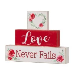 Buy 🧨 Glitzhome® 9.5" Valentine's Wooden Block Tabletop Sign 🤩