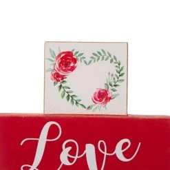 Buy 🧨 Glitzhome® 9.5" Valentine's Wooden Block Tabletop Sign 🤩 -Glitzhome Sales D261071S 5