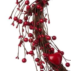 Wholesale 🎉 Glitzhome® 17" Valentine's Berry Heart Wreath 😉 -Glitzhome Sales D261074S 6