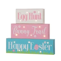 Brand new ❤️ Glitzhome® 12" Easter LED Lighted Wooden & Metal Block Word Sign 🥰