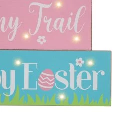 Brand new ❤️ Glitzhome® 12" Easter LED Lighted Wooden & Metal Block Word Sign 🥰 -Glitzhome Sales D263006S 5