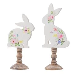 Brand new 👍 Glitzhome® 12.5" Easter Wooden Bunny Table Décor Set 🌟
