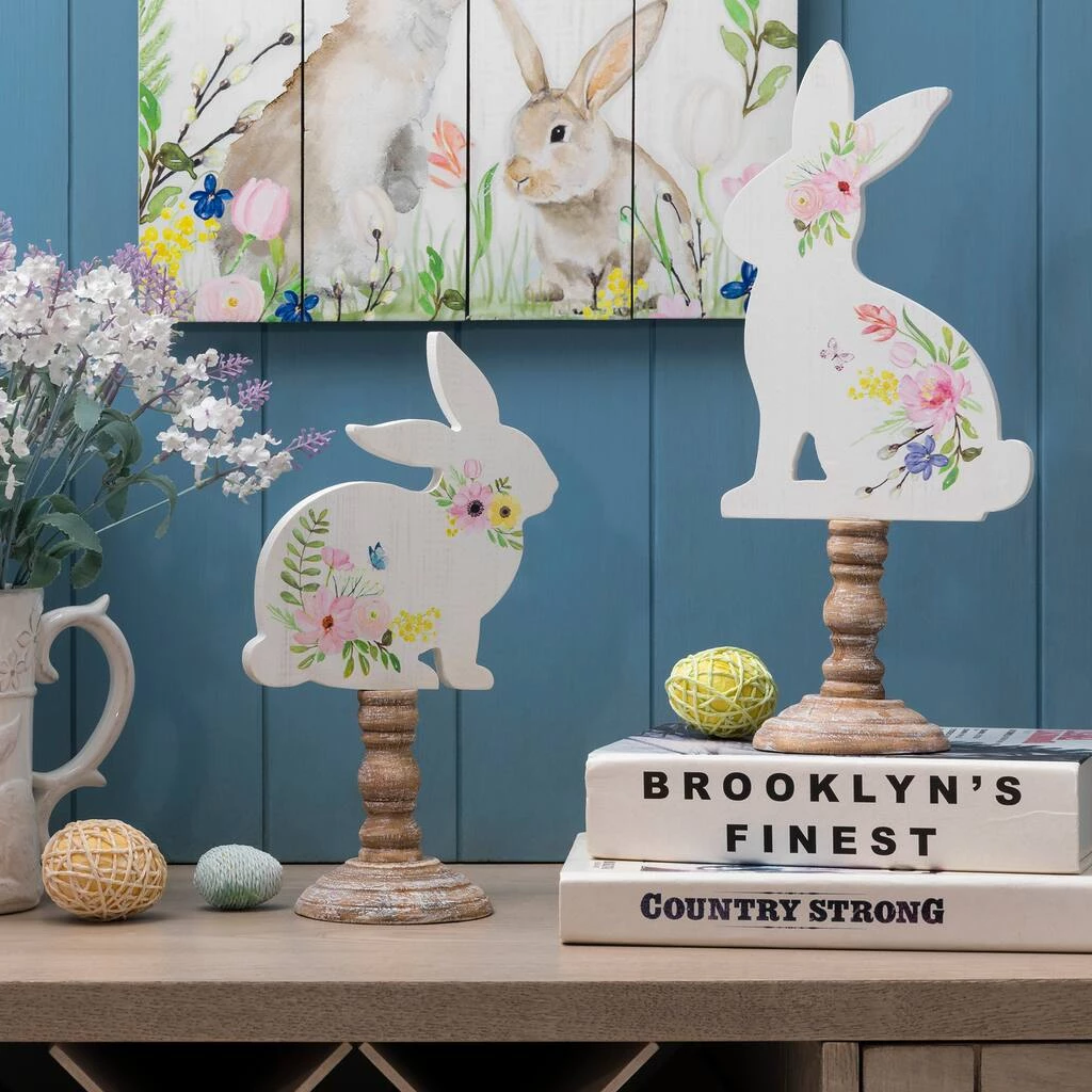 Brand new π Glitzhome® 12.5" Easter Wooden Bunny Table Décor Set π 4 Brand new π Glitzhome® 12.5" Easter Wooden Bunny Table Décor Set π - Image 2