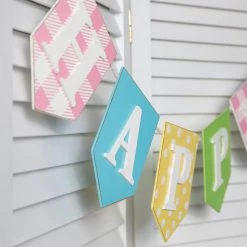 Buy π Glitzhome® 6.5ft. Wooden Happy Easter Garland β 13 Buy π Glitzhome® 6.5ft. Wooden Happy Easter Garland β -Glitzhome Sales D263011S 4