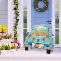 Hot Sale 😍 Glitzhome® 26" Easter Metal Truck Yard Stake 😍 -Glitzhome Sales D263016S 4