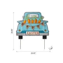 Hot Sale 😍 Glitzhome® 26" Easter Metal Truck Yard Stake 😍 -Glitzhome Sales D263016S 8