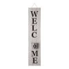 Wholesale 🔥 Glitzhome® 42" Wooden White Welcome Porch Sign with Metal Planter 👏 -Glitzhome Sales D266590S 1