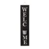 Buy 👍 Glitzhome® 42" Wooden Black Welcome Porch Sign with Metal Planter ✨