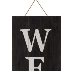 Buy 👍 Glitzhome® 42" Wooden Black Welcome Porch Sign with Metal Planter ✨ -Glitzhome Sales D266591S 3