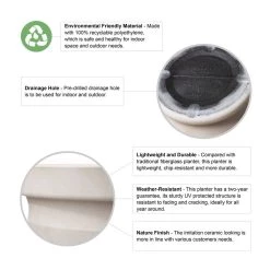 Flash Sale ❤️ Glitzhome® 13" Eco-Friendly Faux Ceramic Pot Planter, 3ct. 🤩 13 Flash Sale ❤️ Glitzhome® 13" Eco-Friendly Faux Ceramic Pot Planter, 3ct. 🤩 -Glitzhome Sales D266602S 4